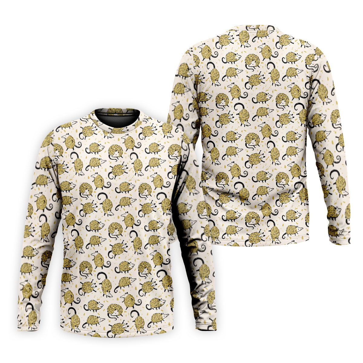 Cute Opossum Seamless Pattern Golf Tops For Men, Cute Golf Outfit, Polo Shirtor Men