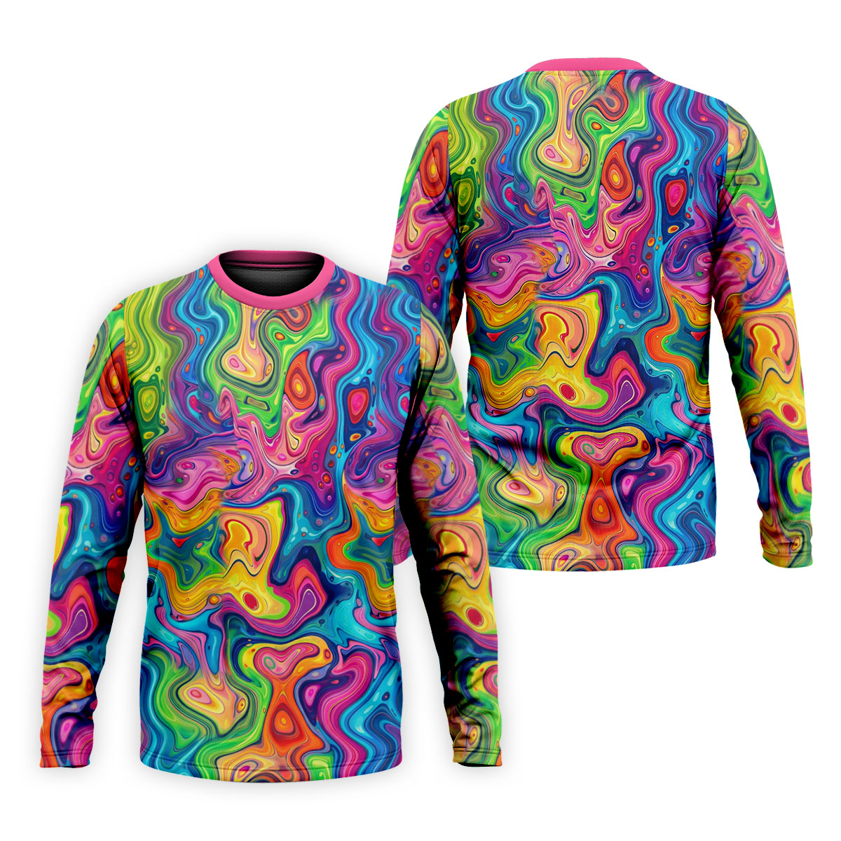 Liquid Marble Colorful Print Golf Tops For Men, Polo Shirt Men, Golf Shirts For Men