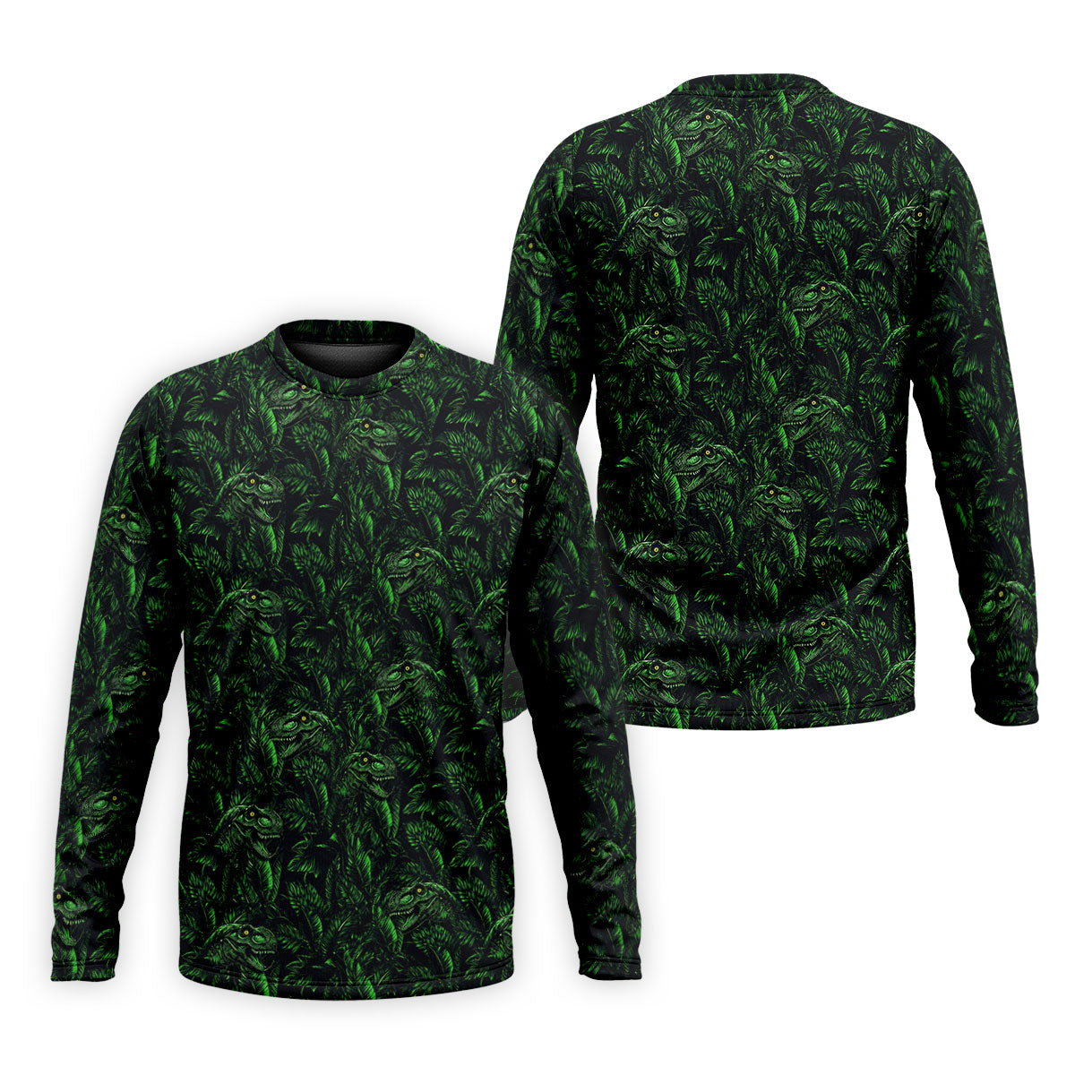 Dinosaurs In The Forest Deep Forest Green Hawaiian Golf Shirt, Polo Shirtor Men