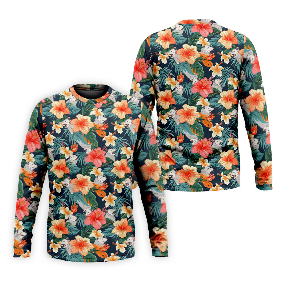 Large Hibiscus Flowers Tropical Vibe Golf Tops For Men, Hawaiian Golf Shirts, Polo Shirt Men