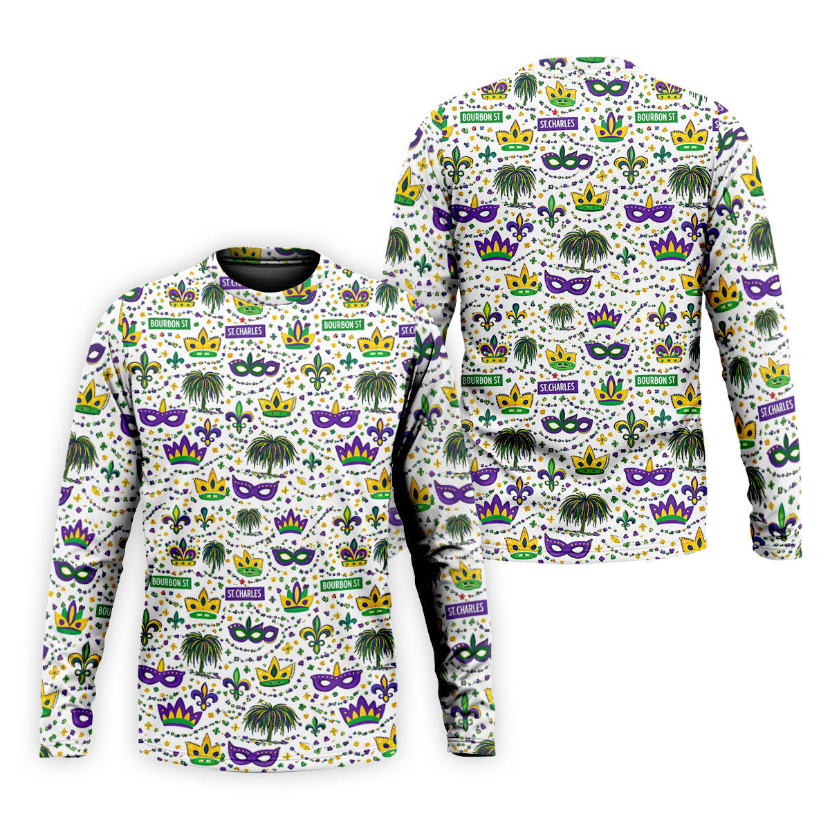 Crown Mask Fleur De Lis Mardi Gras Golf Shirt, Golf Tops For Men, Polo ShirtFor Men, Golf Shirts For Men