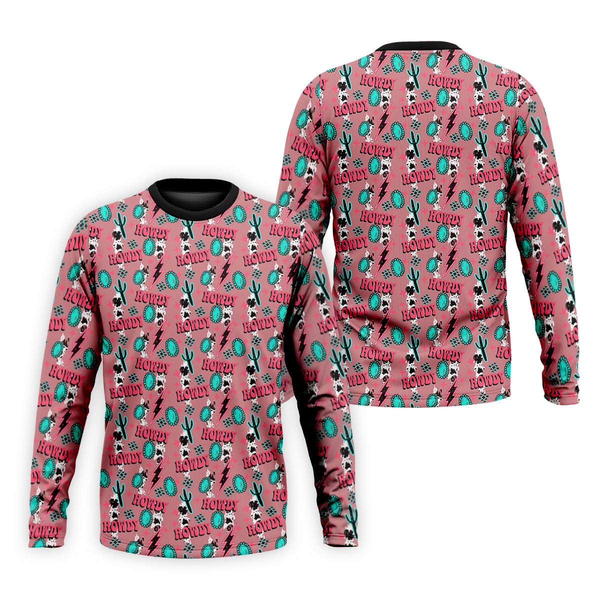 Howdy Pink Lightning Bolts Western Theme Golf Tops For Men, Polo Shirtor Men, Golf Shirts For Men
