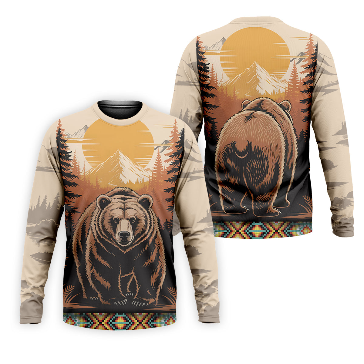 Native Heritage Wild Bear Golf Tops For Men, Native American Ancestry Polo Shirt Men, Indigenous Peoples Month