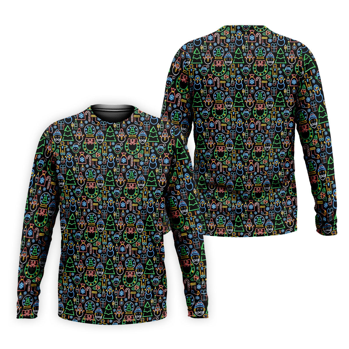 Neon Christmas Retro Style Men's Golf Polo Shirt Christmas Golf Shirt, Polo ShirtFor Men