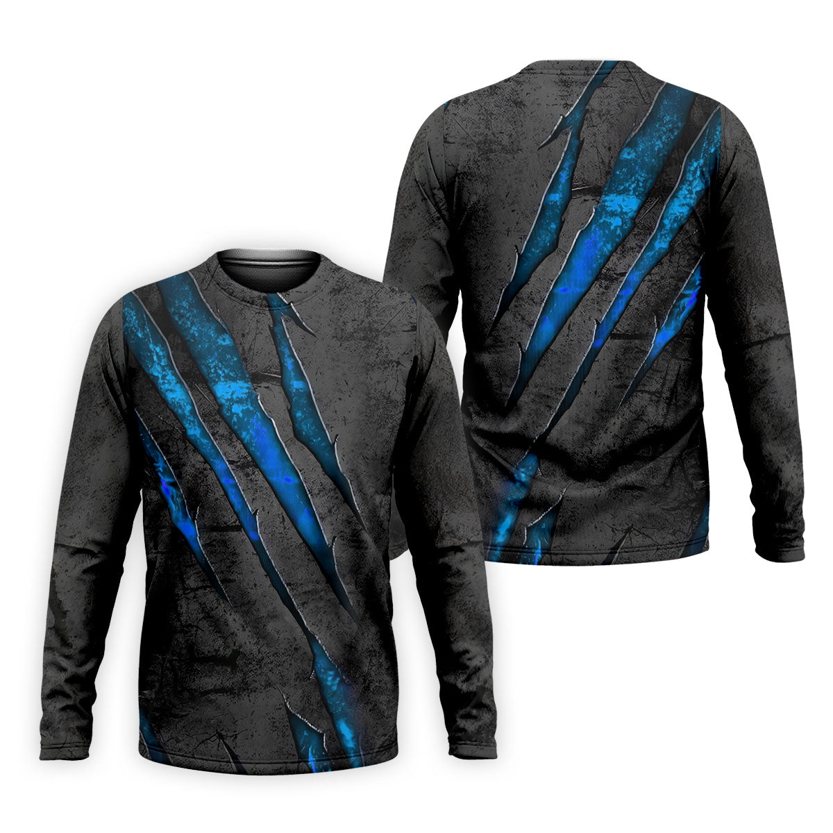 Blue Claw Marks Hawaiian Golf Shirt, Scratch Print Men's Golf Shirt, Polo Shirts For Men