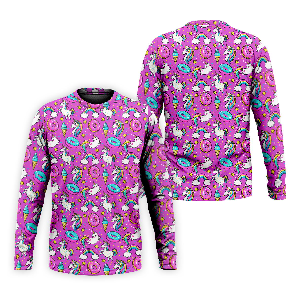 Funny Pink Donut Unicorn Mens Golf Shirts, Polo ShirtFor Men, Cute Golf Outfit, Golfing Apparel