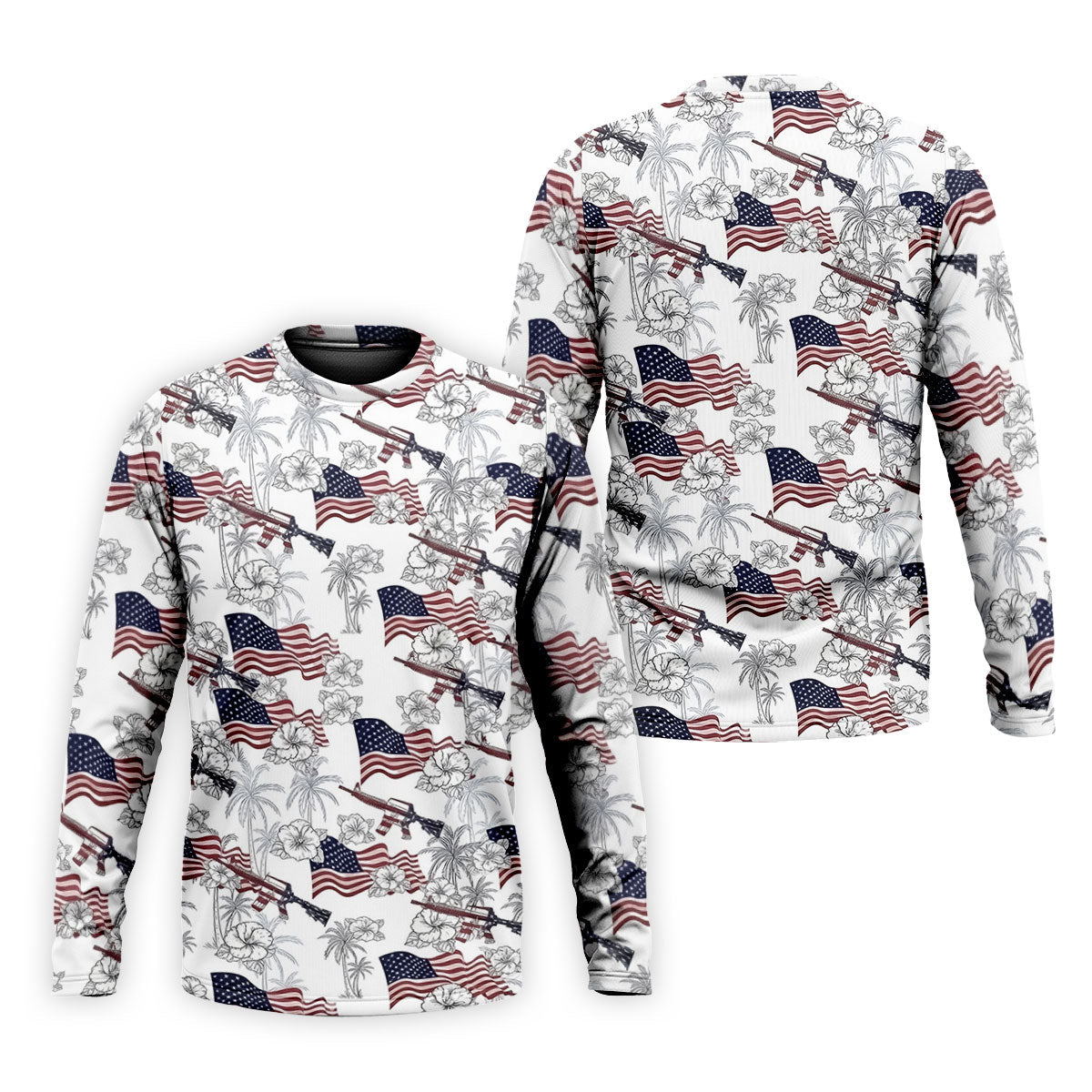 American Flag Pattern 4th Of July Tropical Vibe Patriotic Golf Shirt, 250th Anniversary Golf Shirts For Men