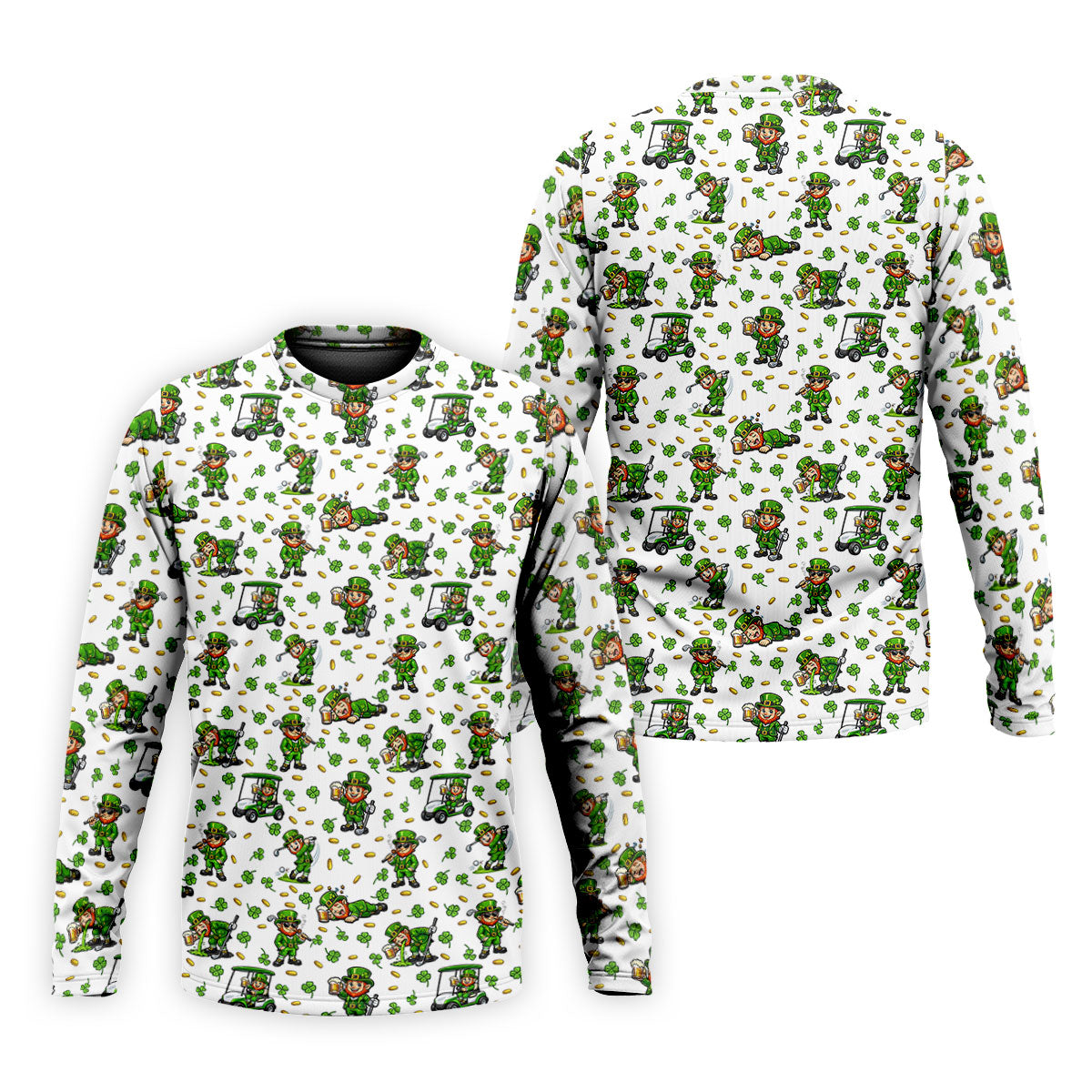 Funny Leprechaun Golf And Beer Shamrocks St Patrick's Day Golf Shirt, Golf Tops For Men, Polo For Men