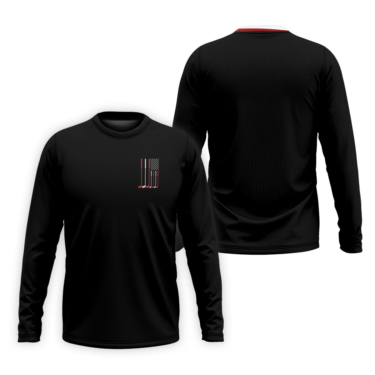 Golf Clubs America Flag Logo 250th Anniversary Black Golf Shirt, Patriotic Golf Shirt, Golf Shirts For Men