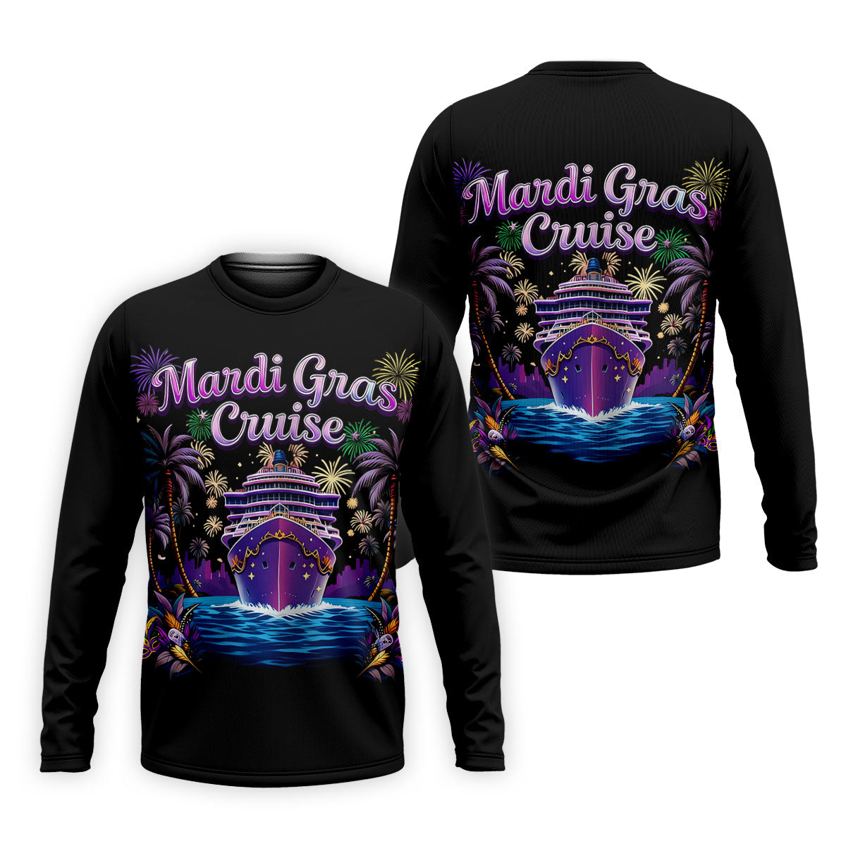 Mardi Gras Cruise Festive Theme Golf Tops For Men, Polo ShirtFor Men, Golf Shirts For Men