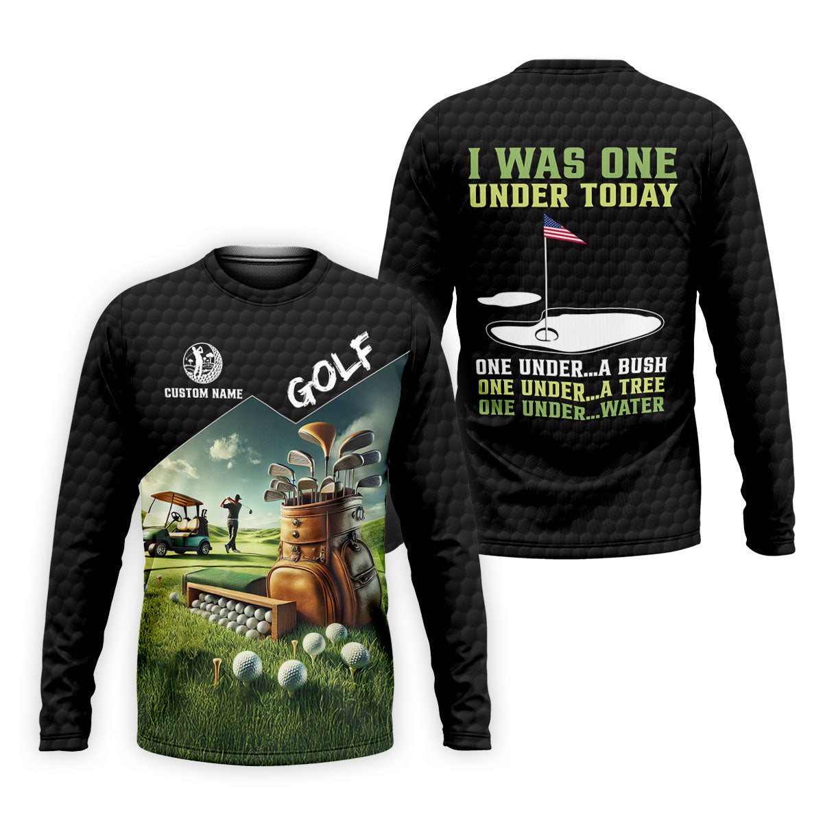 I Was One Under Today Golf Ball Pattern Funny Golf Shirt, Custom Golf Shirts, Golf Shirts For Men