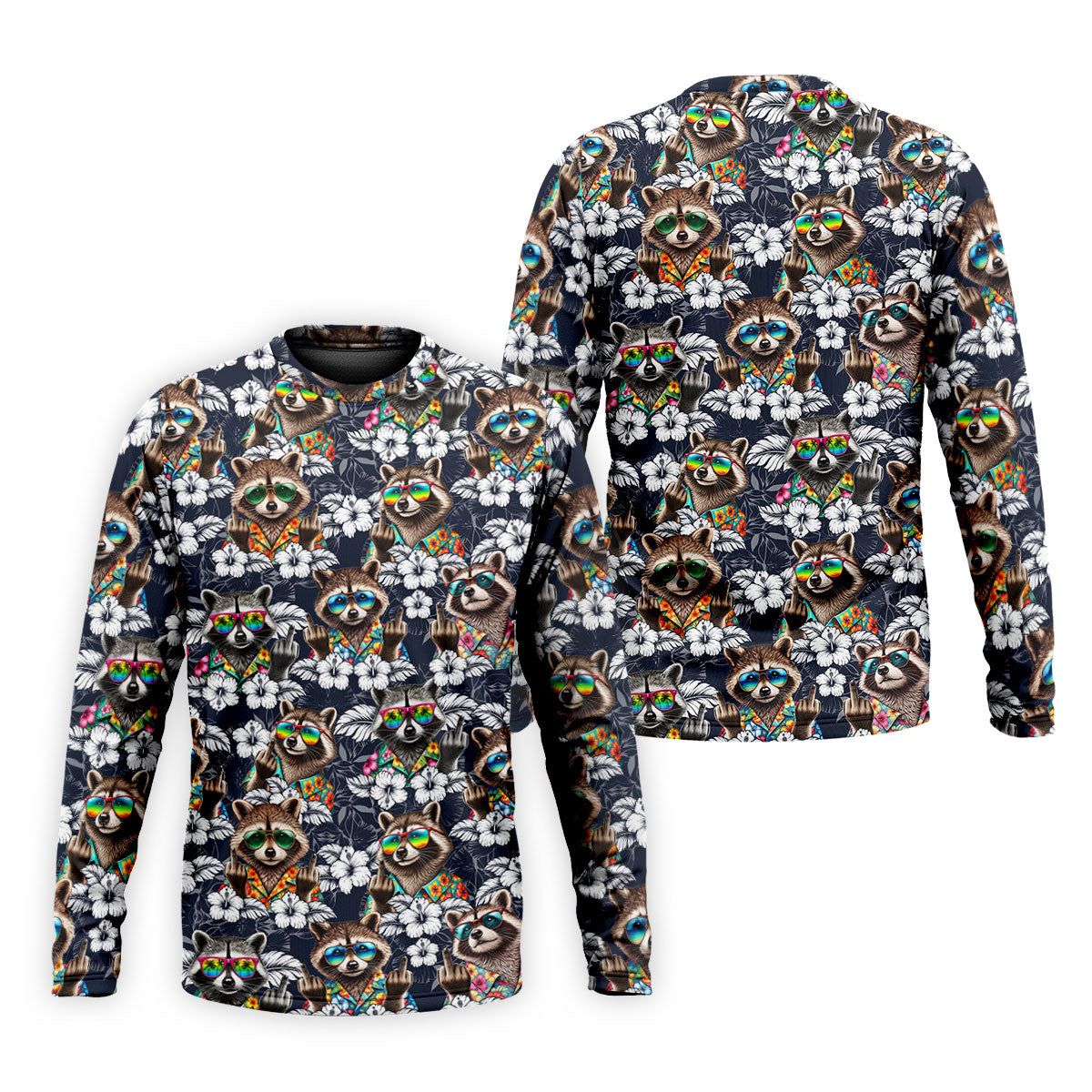 Cool Raccoon Sunglasses Tropical Golf Shirt, Funny Golf Shirt, Men's Golf Shirt, Polo Shirts For Men