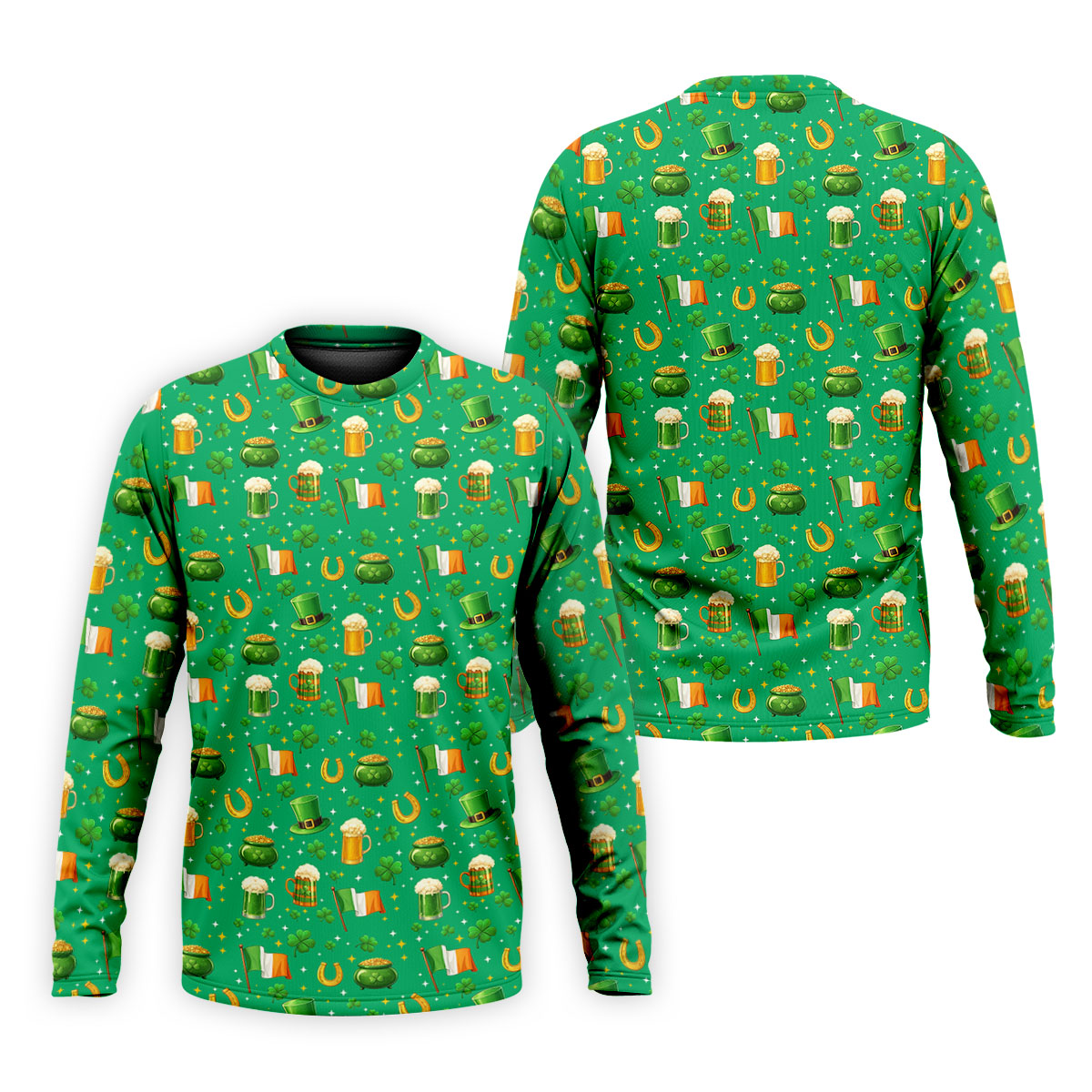 St Patrick's Day Pot Of Gold Leprechaun Hats Irish Flag Golf Tops For Men, Golf Gift For Men, Golf Shirts For Men