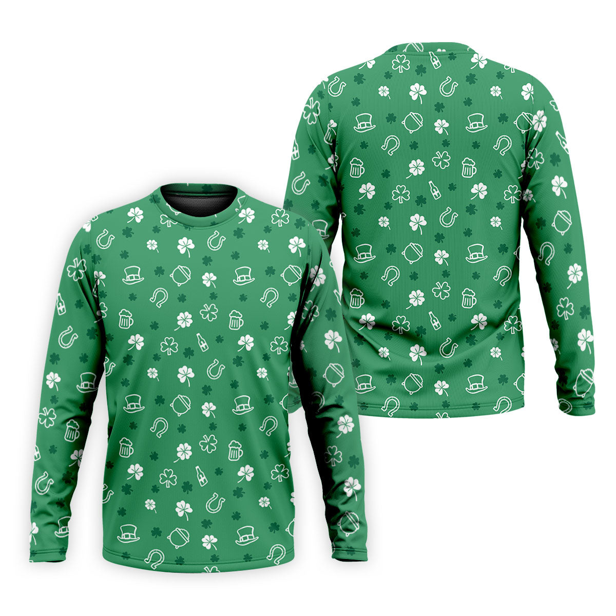 Leprechaun Hat Shamrock Beer Seamless Pattern St. Patrick’s Day Golf Shirt, Polo Shirt Men, Golf Shirts For Men