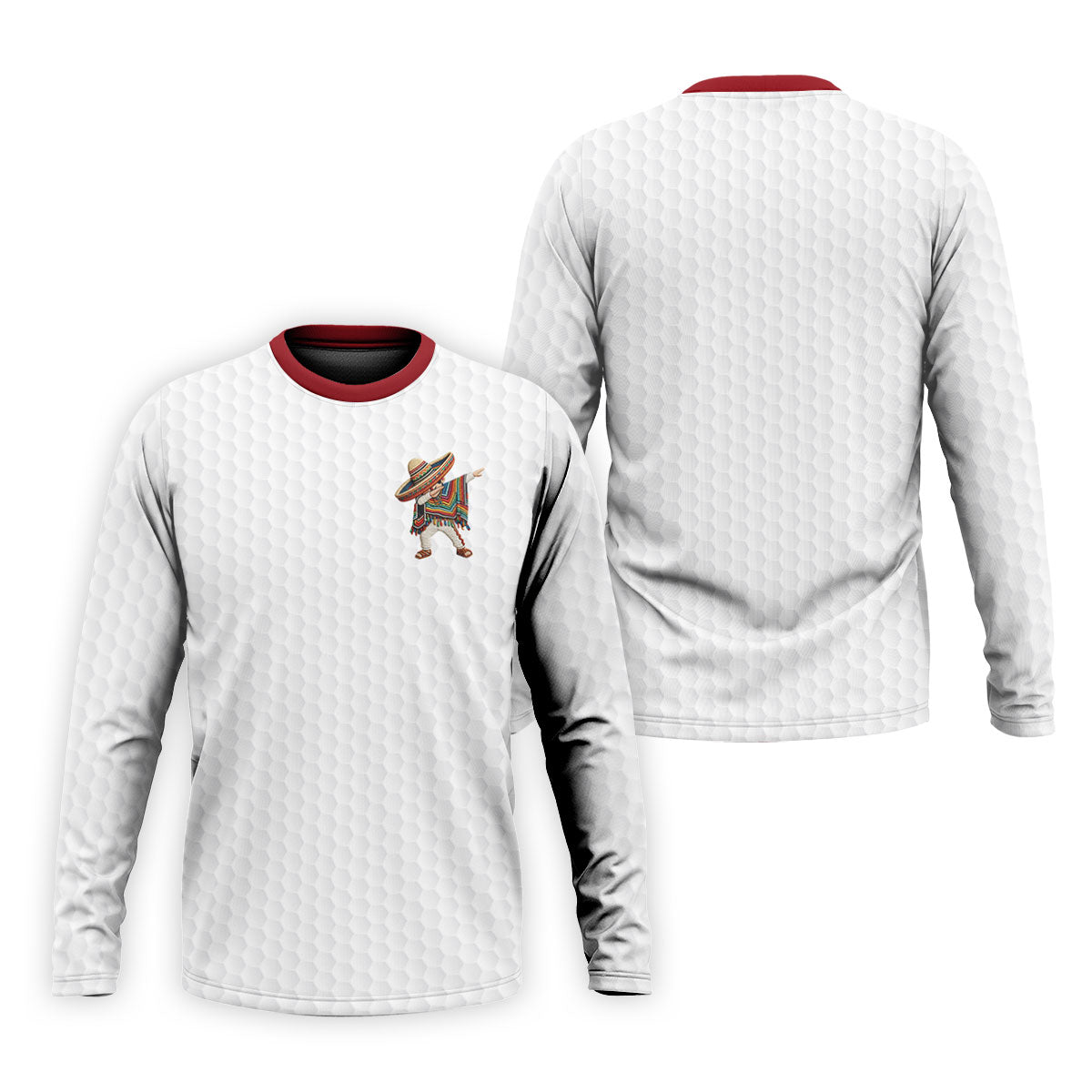 Cinco De Mayo Celebration Golf Ball Pattern White Golf Shirt, Polo Shirtor Men