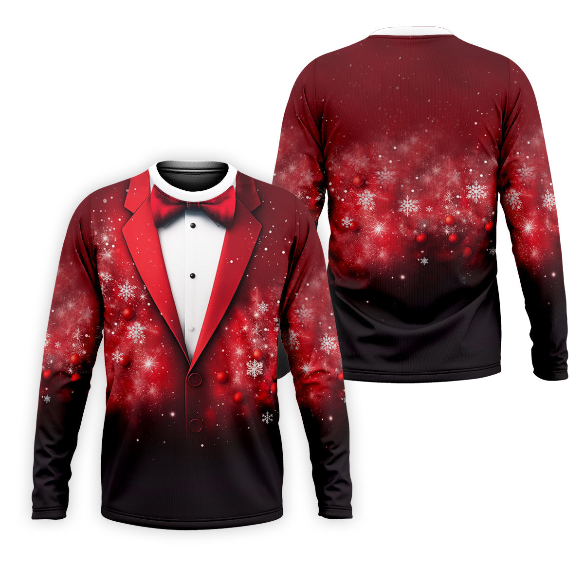 Black And Red Christmas Glitter Print Men's Golf Polo Shirtristmas Golf Shirt, Golf Gift For Men