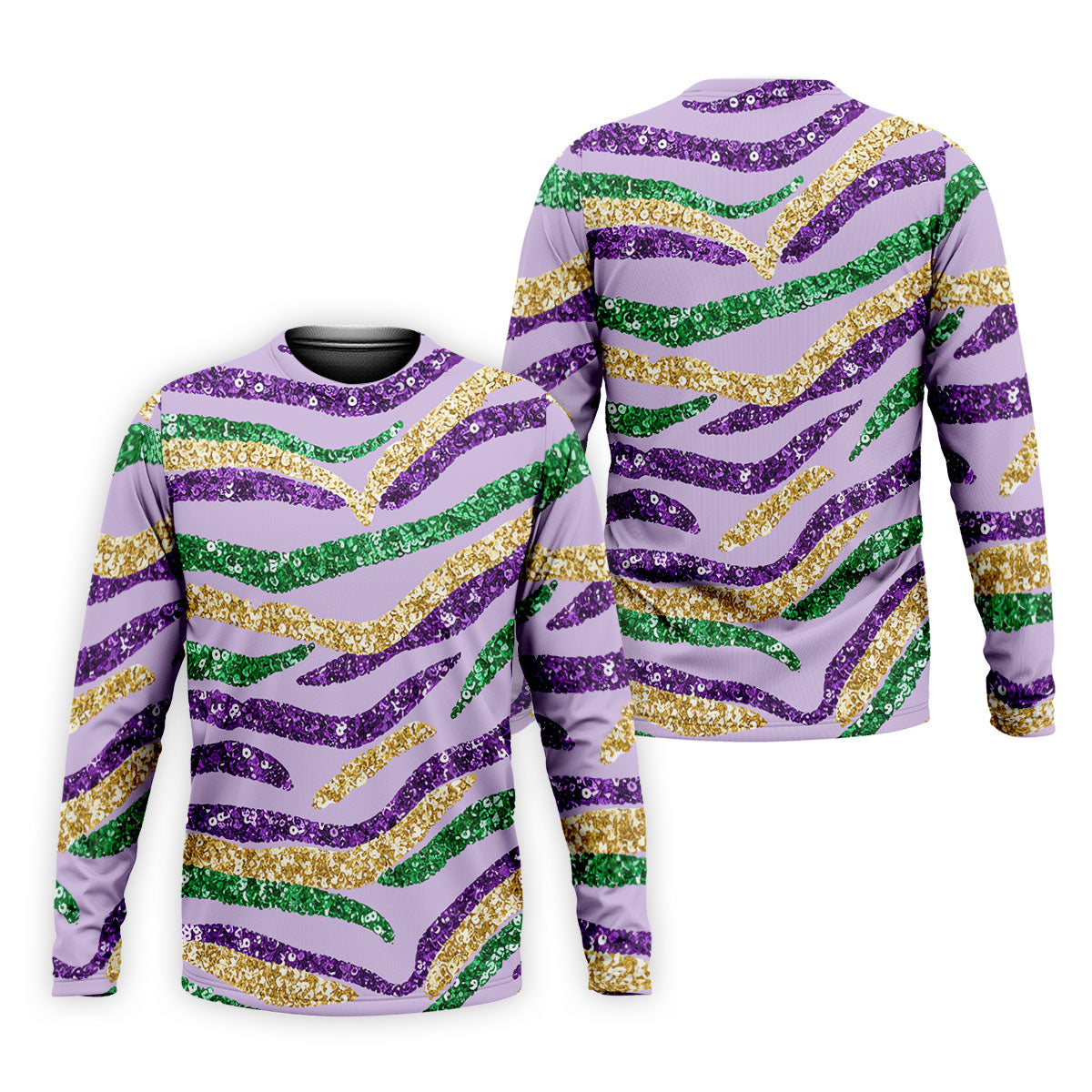 Purple Green Gold Sequin Pattern Light Purple Mardi Gras Golf Shirt, Polo ShirtFor Men, Golf Shirts For Men