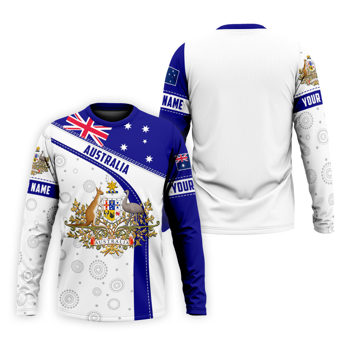Australian Coat Of Arms Golf Tops For Men, Australia Flag Print Polo Shirt Men