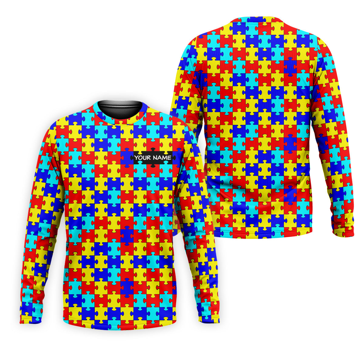 Autism Awareness Colorful Puzzle Pattern Golf Tops For Men, Polo ShirtFor Men, Golf Shirts For Men