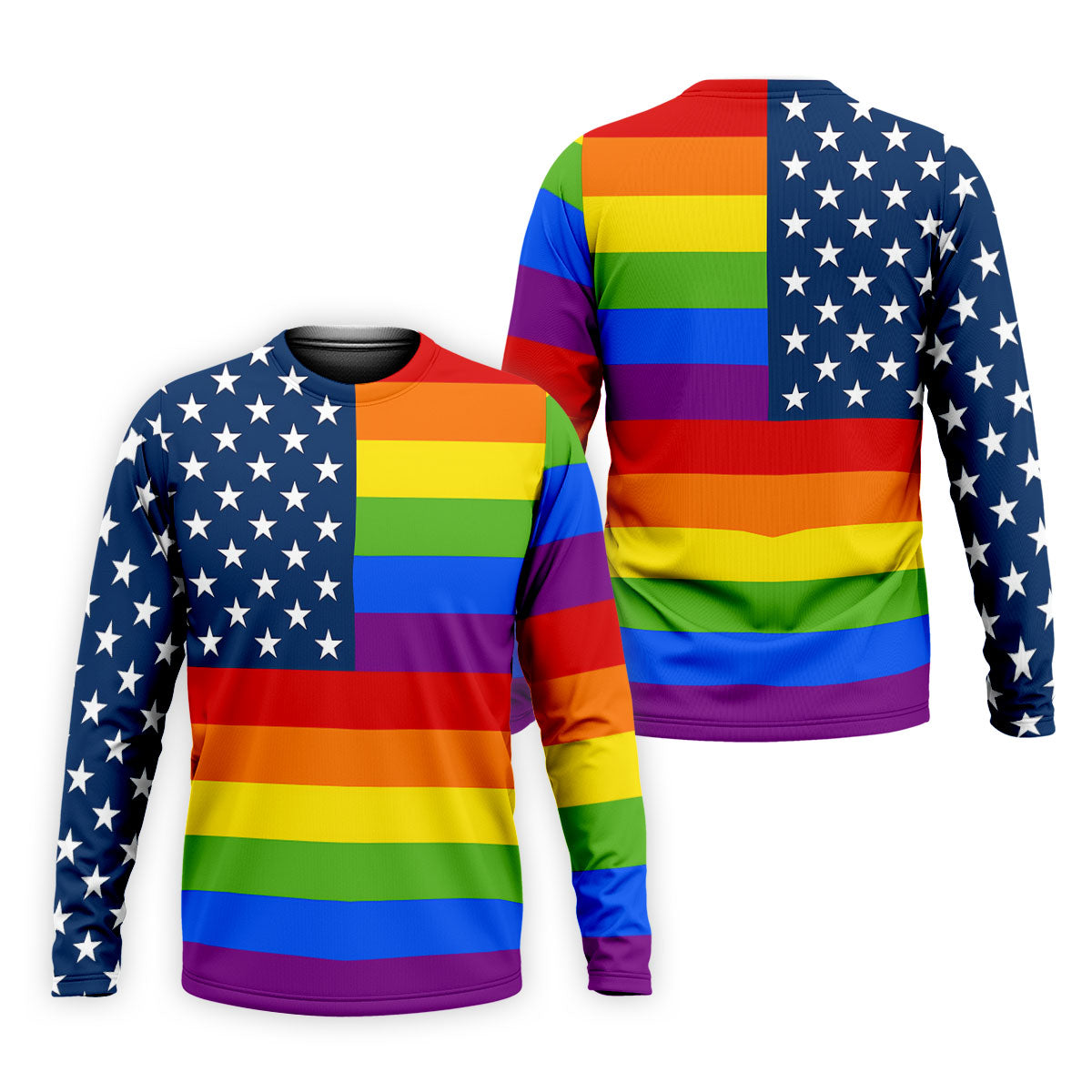 Gay Pride American Flag Golf Tops For Men, Pride Month Golf Shirts For Men
