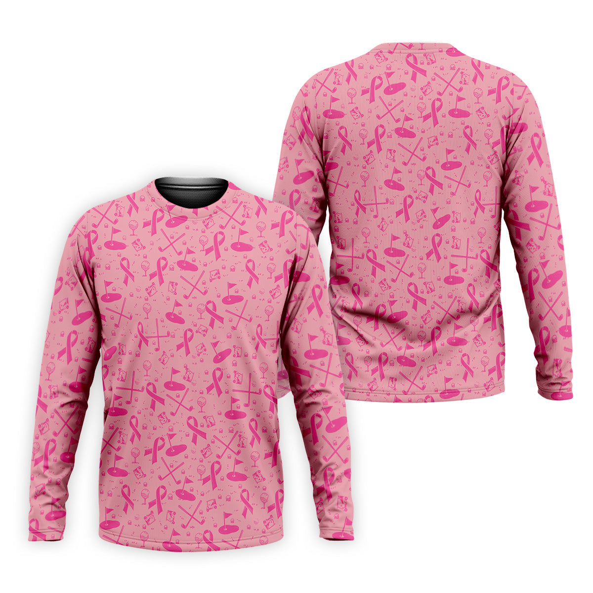 Awareness Ribbon Light Pink Golf Shirt, Cancer Awareness Shirt, Polo ShirtFor Men