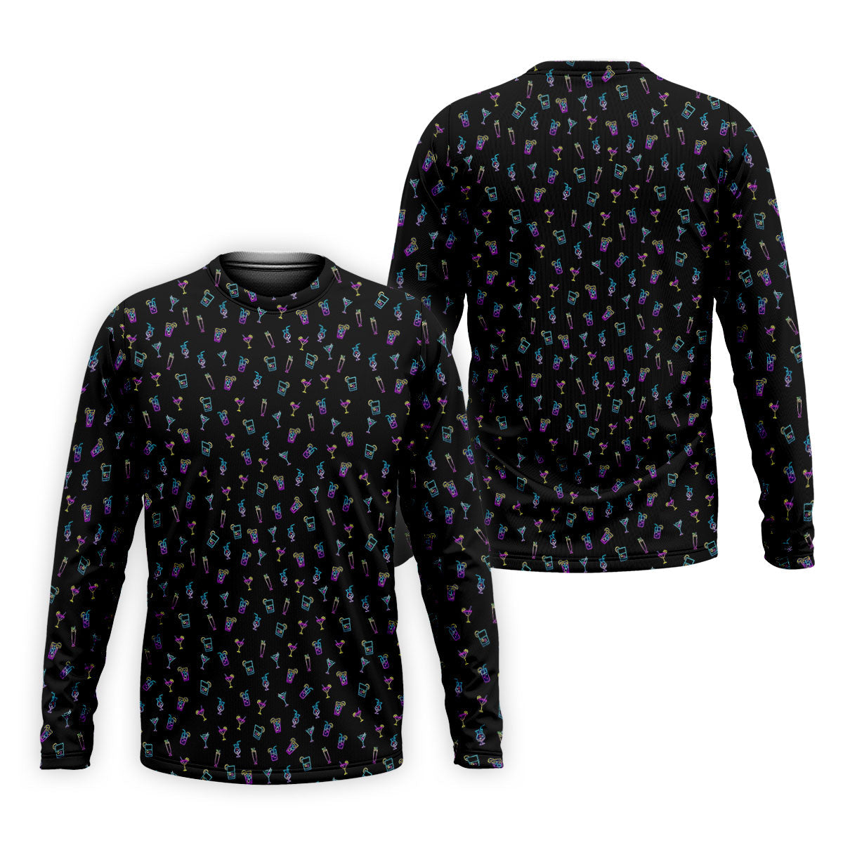 Neon Cocktail Retro Golf Shirt, Golf Tops For Men, Polo ShirtFor Men, Golf Shirts For Men