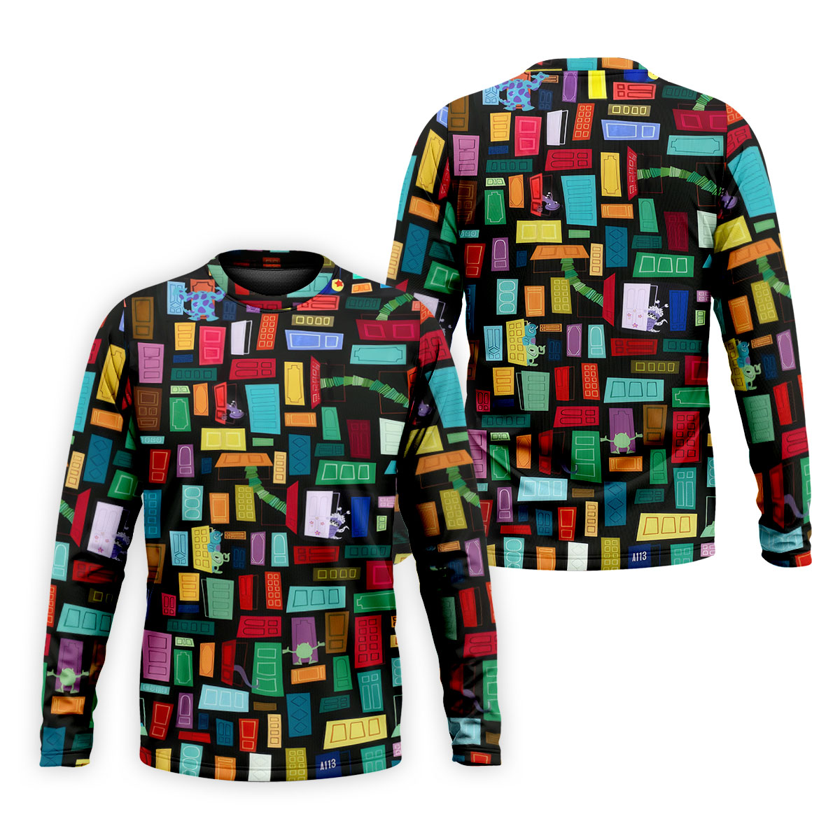Monster Door Golf Shirt, Colorful Animated Monster World Pattern, Golf Shirt For Men