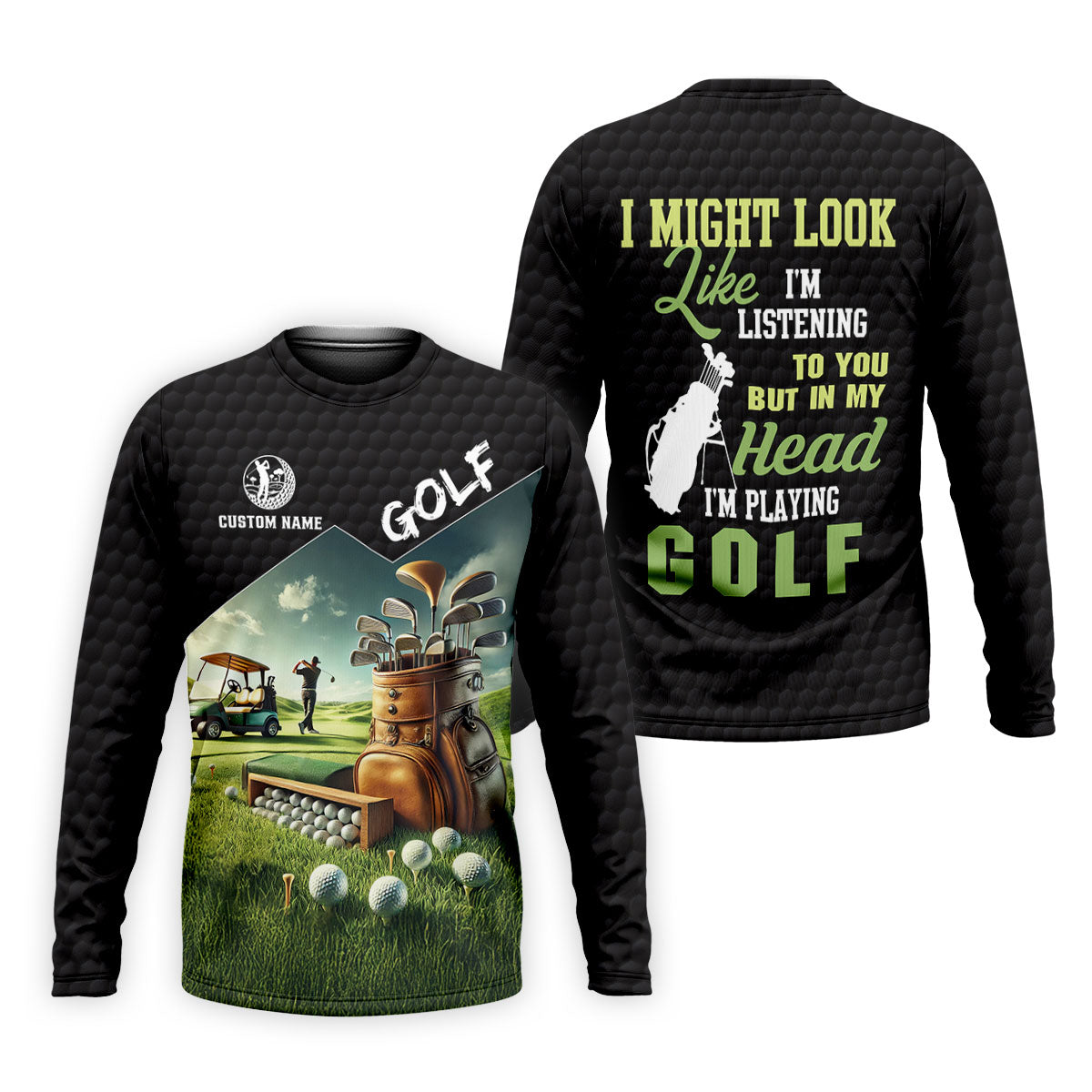 In My Head I'm Playing Golf Funny Golf Shirt, Custom Golf Shirts, Golf Shirts For Men
