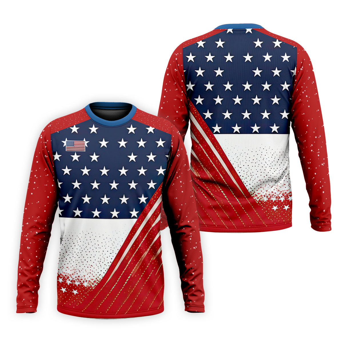 White Star Patriotic 4th Of July American Flag Golf Polo Shirtatriotic Golf Shirt, Golf Shirts For Men
