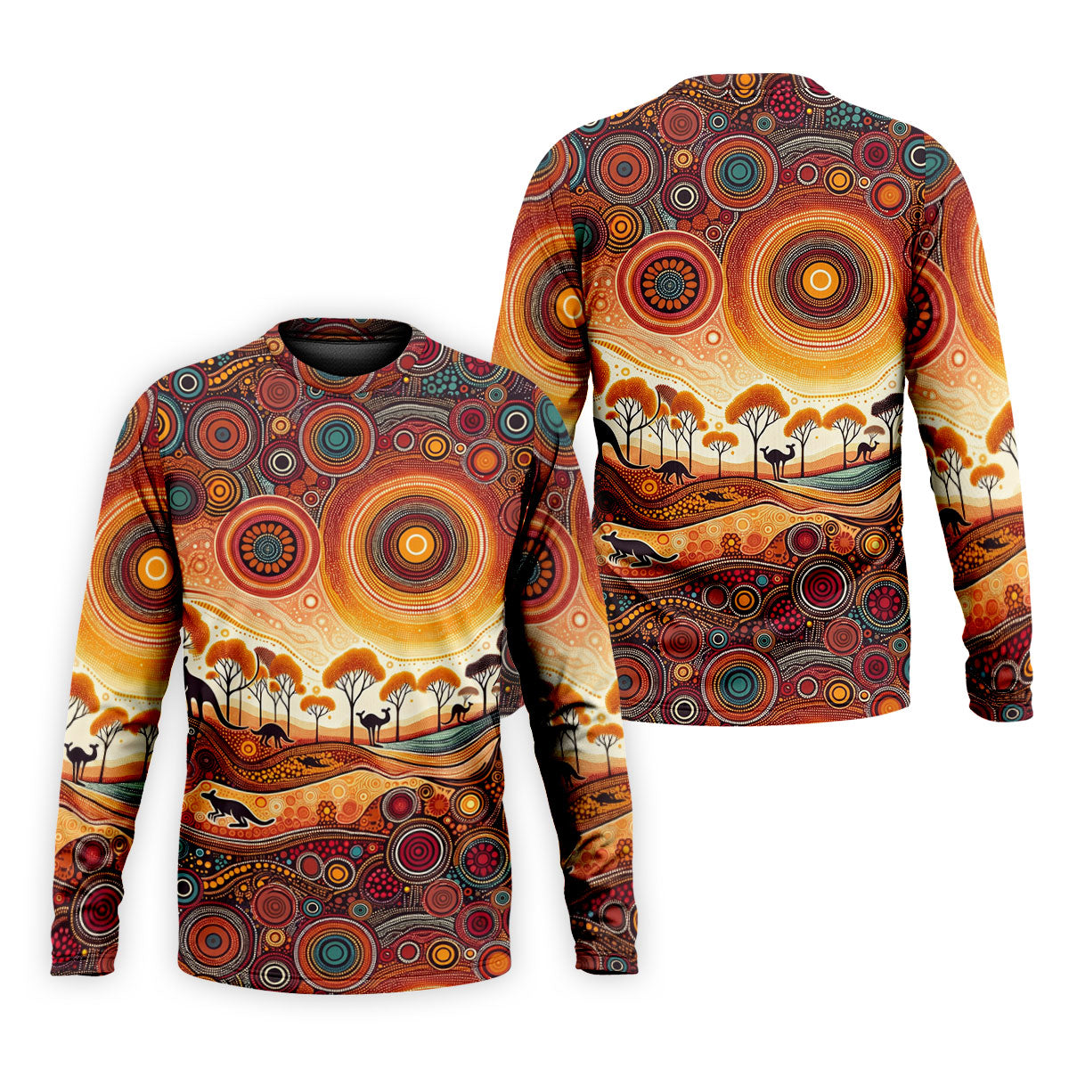 Australian Aboriginal Colourful Art Golf Tops For Men, Australia Kangaroo Polo Shirtor Men
