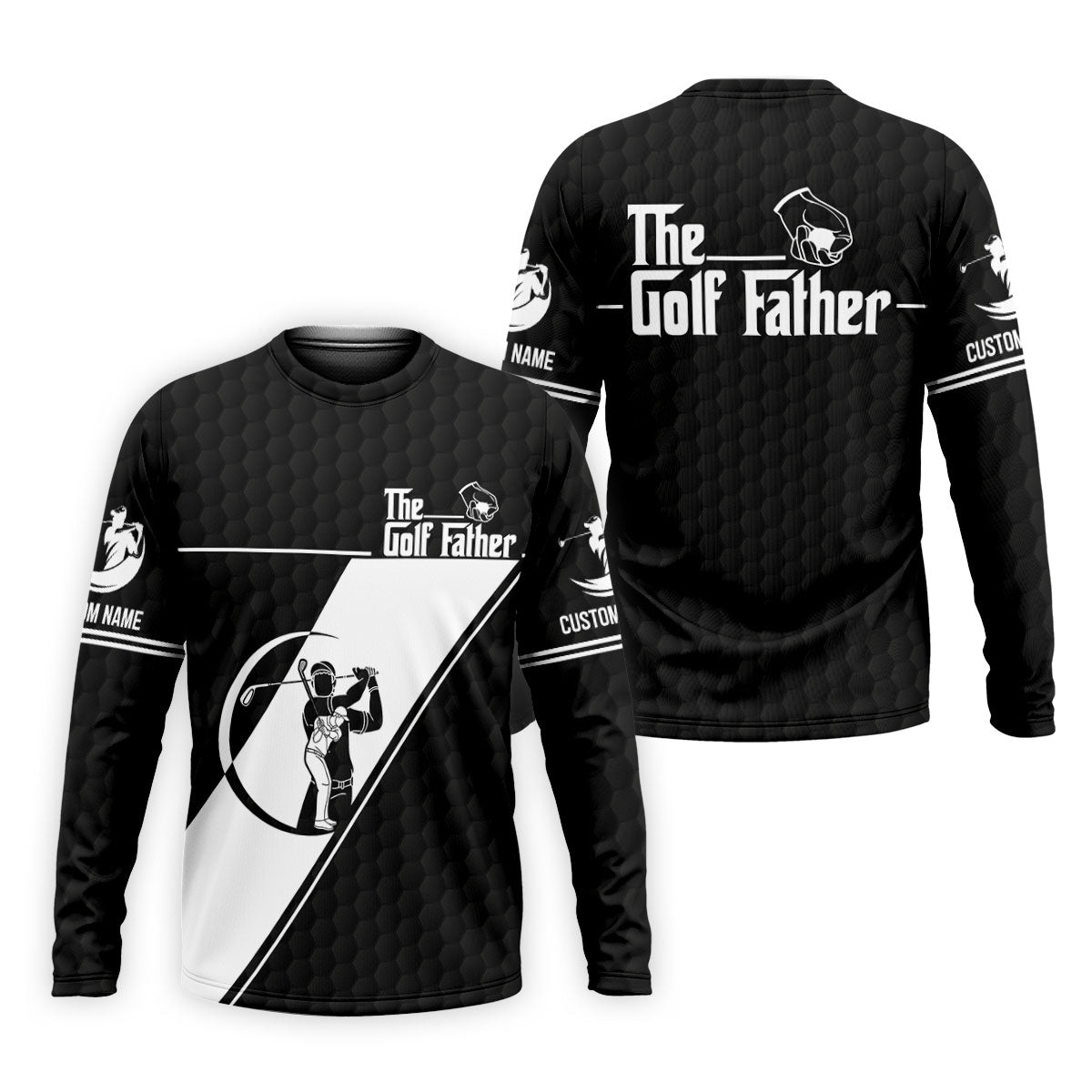 The Golf Father Golf Ball Pattern Father's Day Golf Shirt, Golf Gift For Dad, Polo ShirtFor Men