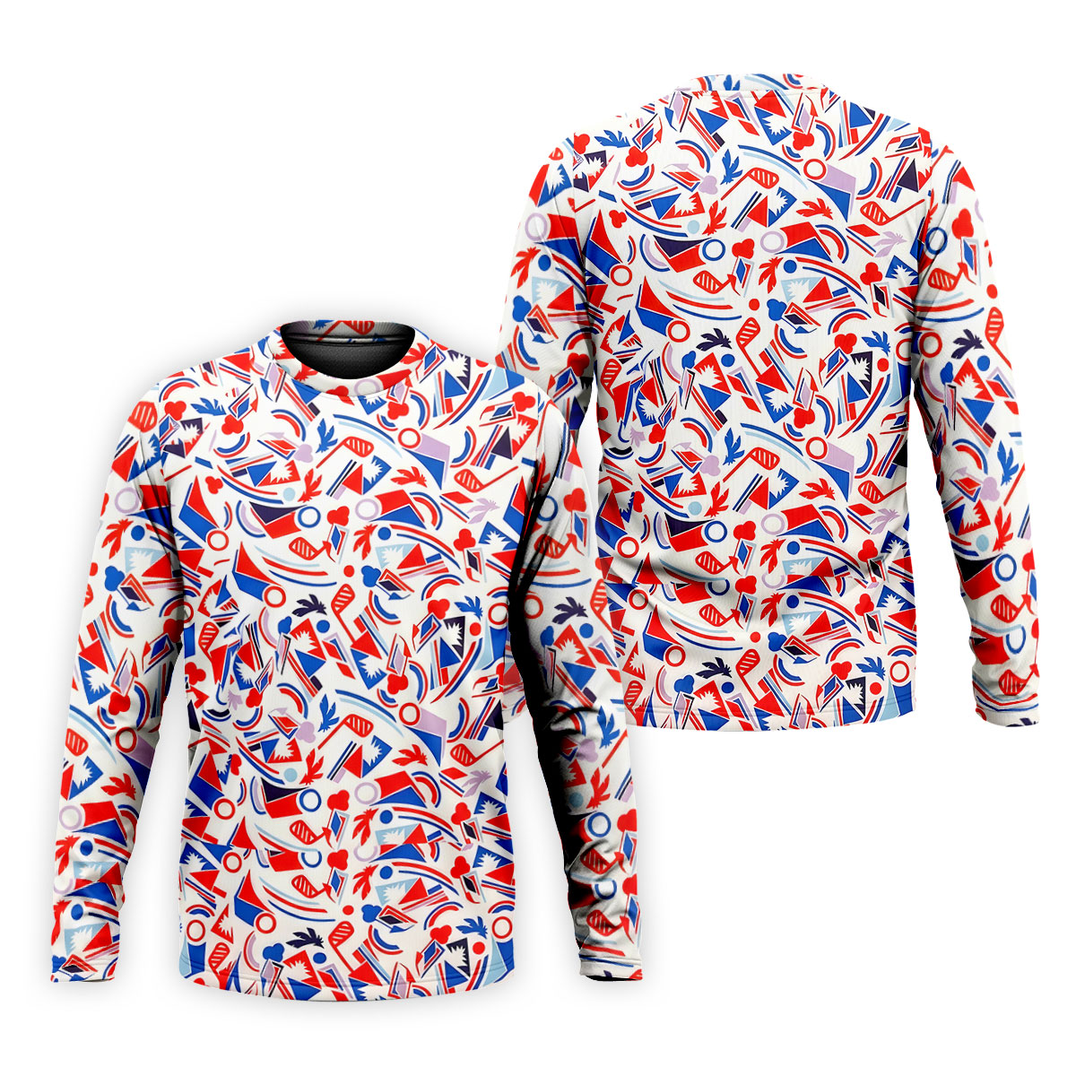 Red White Blue Golf Pattern Patriotic Golf Shirt, 250 Years Of Freedom 4th Of July Golf Shirts For Men
