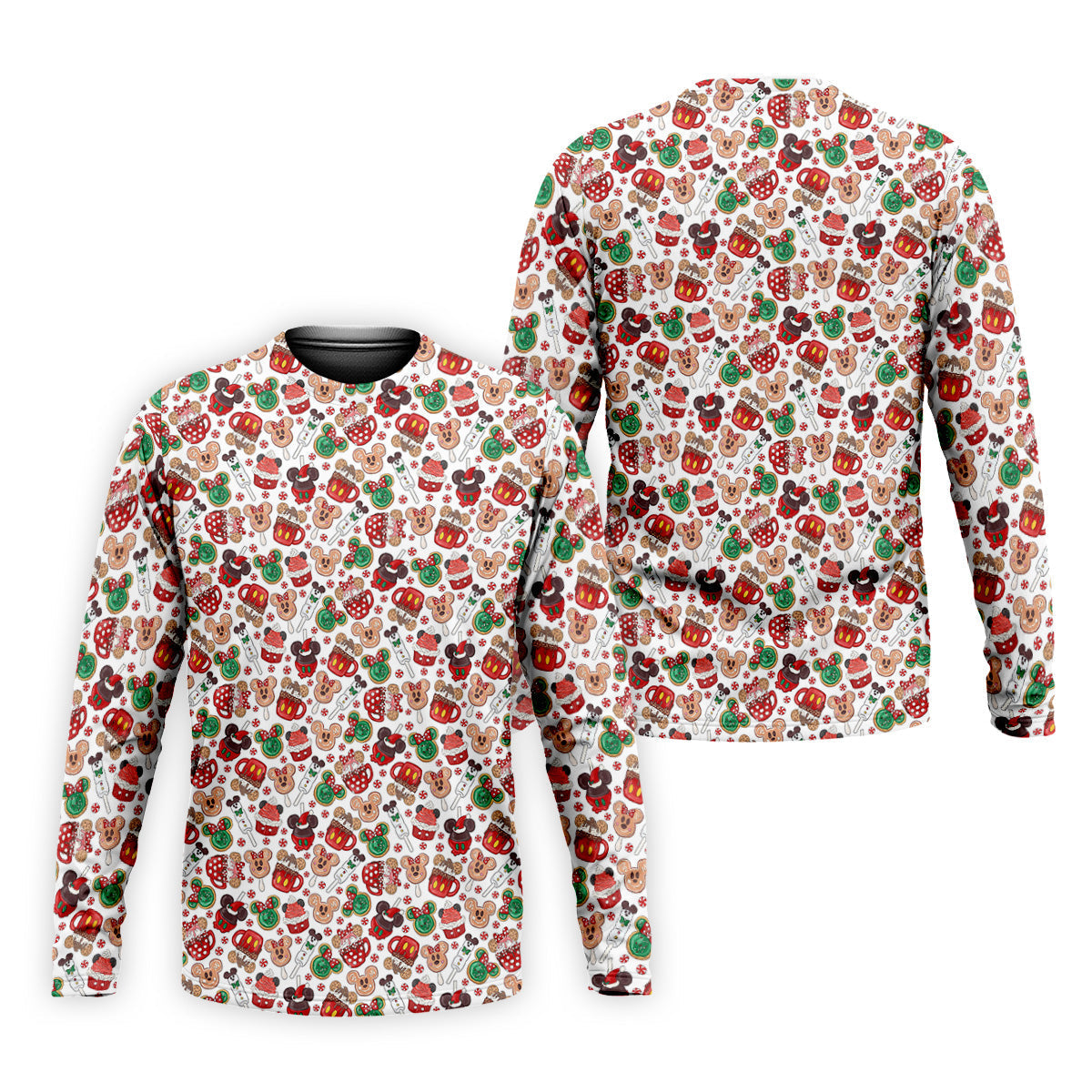 Cute Christmas Dessert Pattern Golf Tops For Men, Cartoon Character Polo Shirtor Men, Christmas Golf Shirt