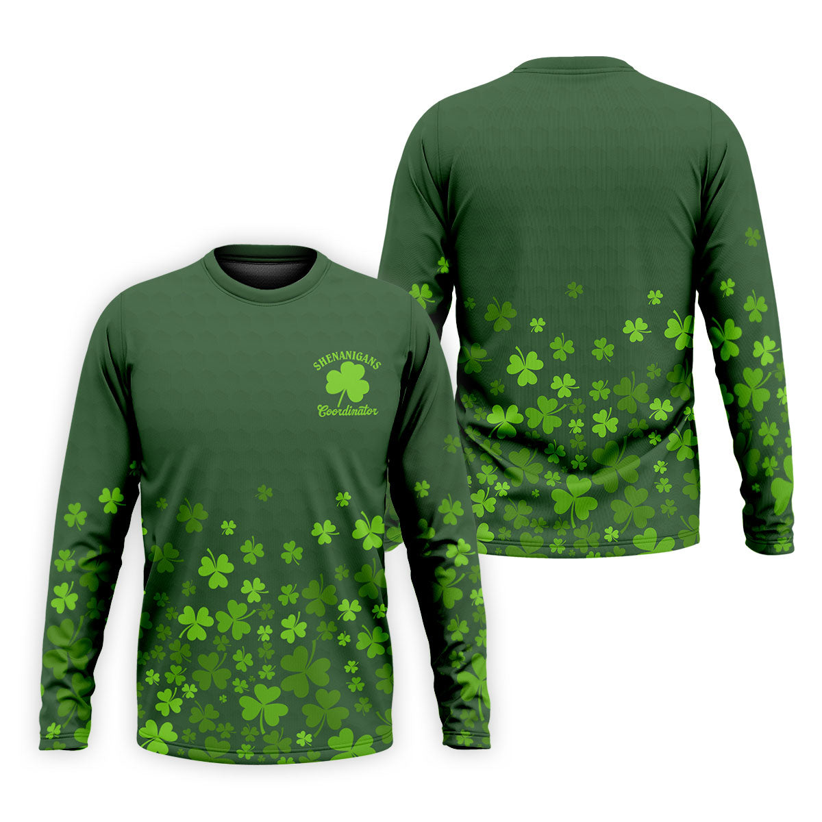 Shenanigans Coordinator Golf Ball Pattern St Patrick Day Green Golf Shirt, Golf Tops For Men, Golf Shirts For Men