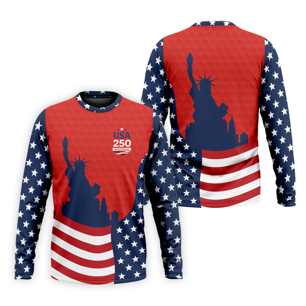 USA 250 Anniversary Statue Of Liberty Red Golf Shirt, Patriotic Golf Shirt, 4th Of July Golf Shirts For Men