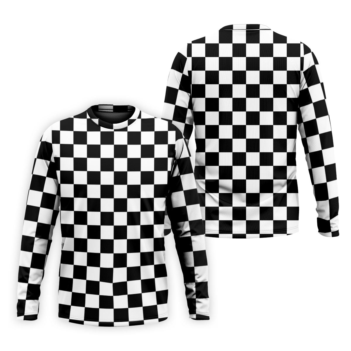 Black White Checkerboard Golf Shirt, Racing Flag Men's Golf Polo, Polo Shirts For Men