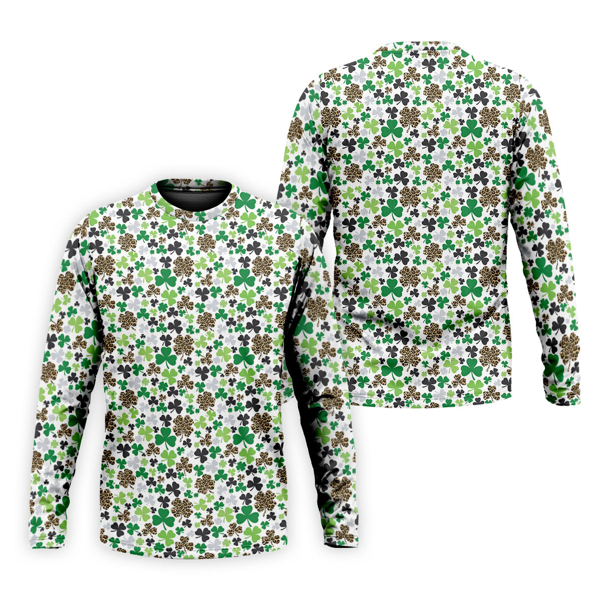 Leopard Pattern St Patrick's Day Shamrock Golf Shirt, Fun Golf Shirts For Men, Polo ShirtFor Men