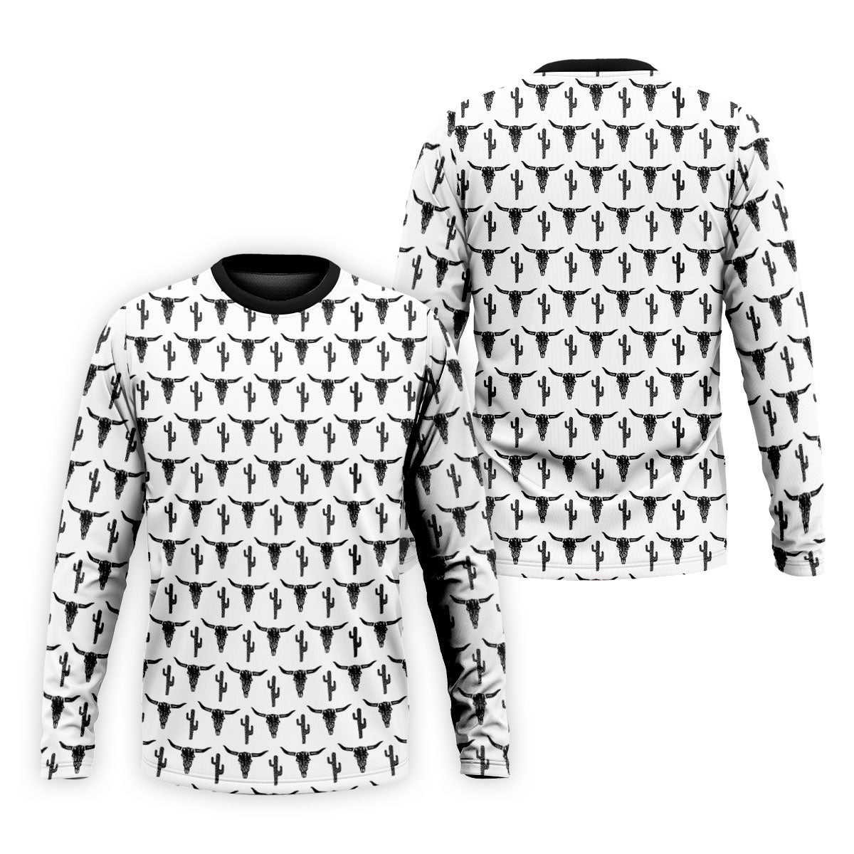 Longhorn Cow Skull Western Theme White Golf Tops For Men, Polo Shirtor Men, Golf Shirts For Men