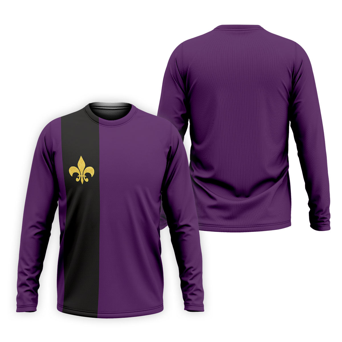 Mardi Gras Fleur De Lis Black Vertical Stripe Purple Golf Shirt, Polo ShirtFor Men, Golf Shirts For Men
