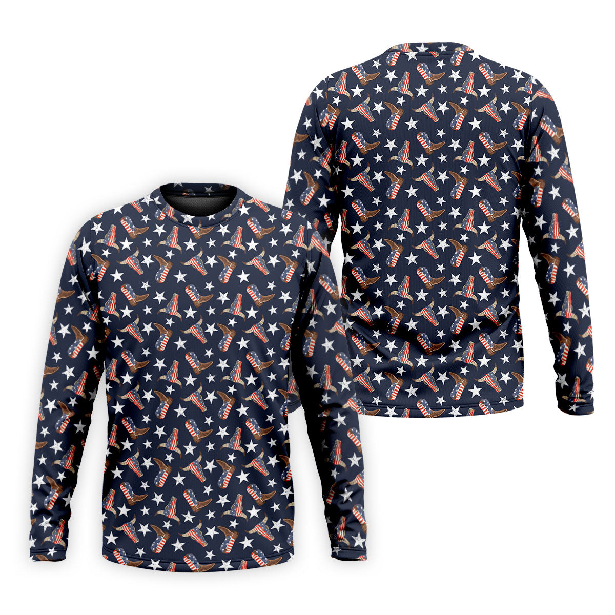 Patriotic Cowboy Boots Stars Pattern 4th Of July Golf Shirt, 250th Anniversary Golf Shirts For Men