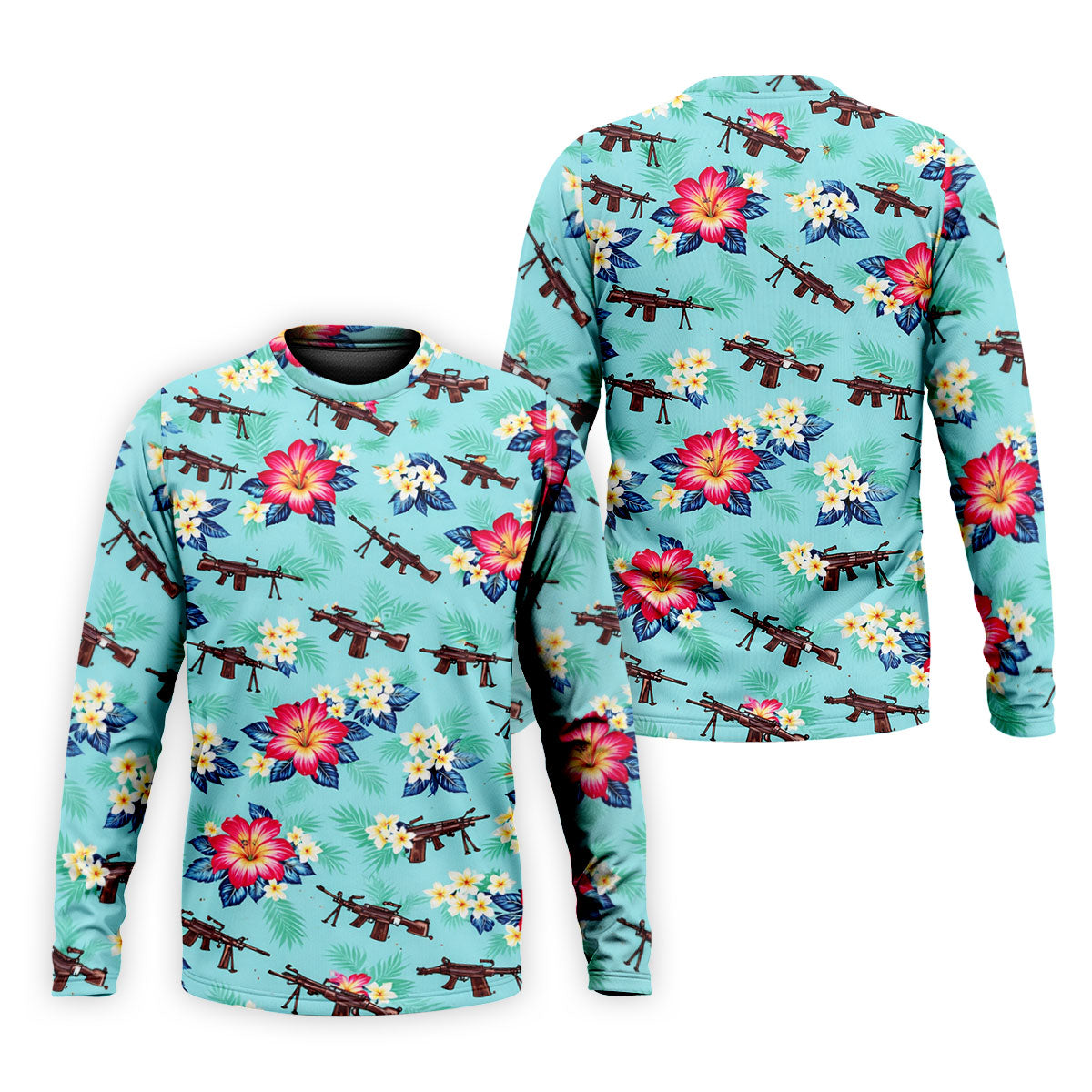 Floral Pattern Army Theme Hawaiian Golf Shirt, Men's Golf Polo ShirtShirts For Men