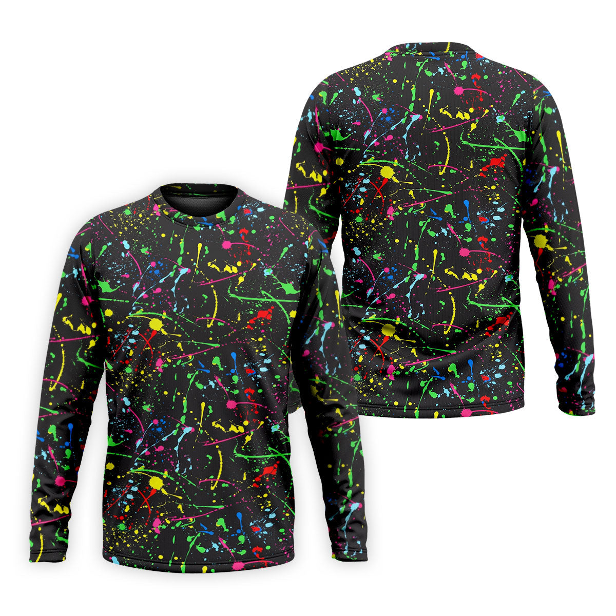 Neon Paint Splatter Pattern Hawaiian Golf Shirt, Golf Shirts For Men, Polo Shirts For Men
