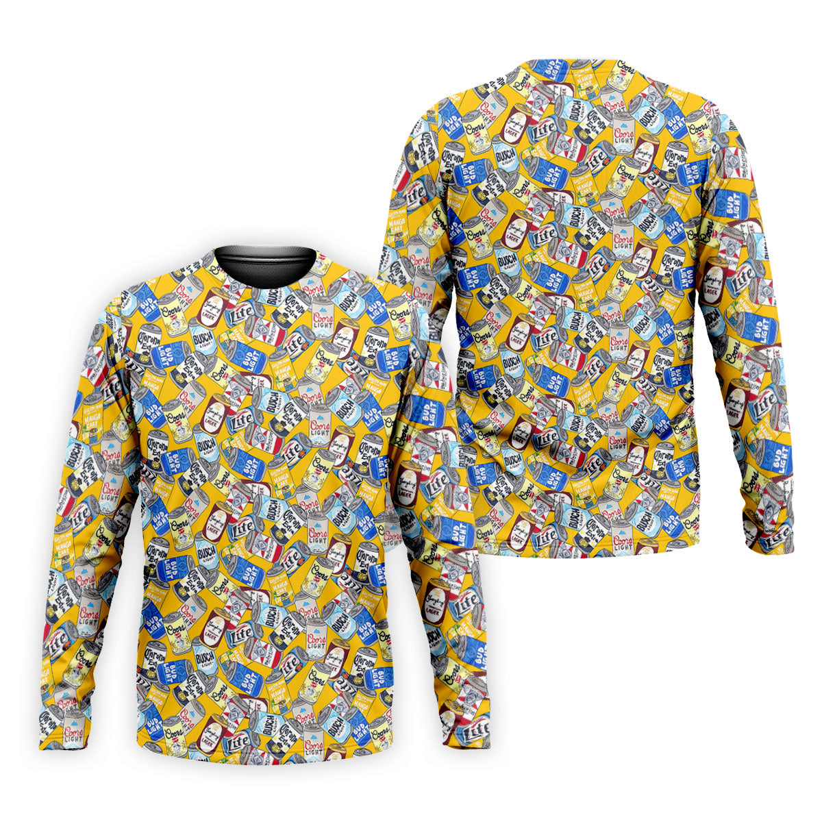 American Beer Cans Yellow Golf Shirt, Golf And Beer Polo ShirtFor Men, Golf Shirts For Men