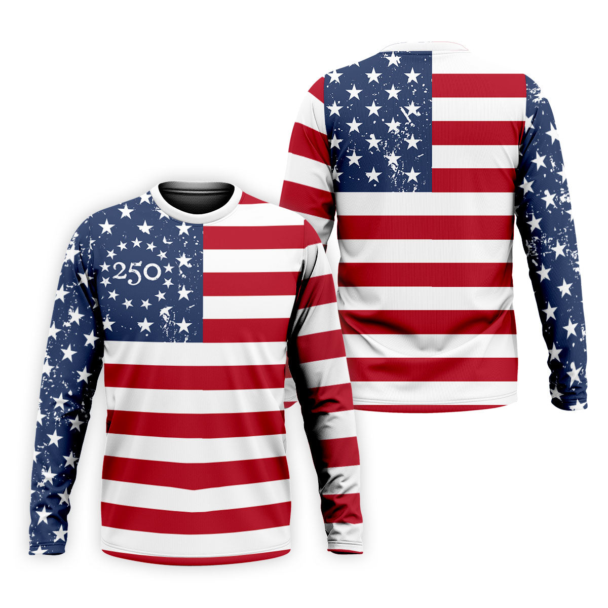 USA Flag Pattern Vintage Golf Shirt, 250th Anniversary Patriotic Golf Shirt, 4th Of July Golf Shirts For Men
