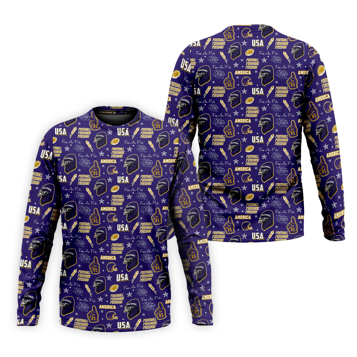 Purple Raven Metallic Gold With Purple Sport Polo, American Football League Gift Ideas For Football Fans