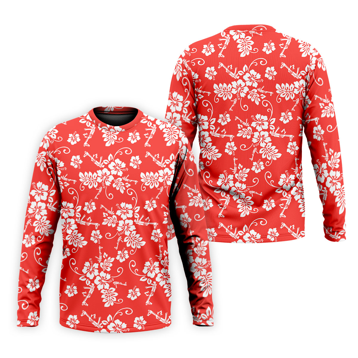 Tropical Flower Red Golf Shirt, Hawaiian Golf Shirt, Polo Shirtor Men, Golf Shirts For Men