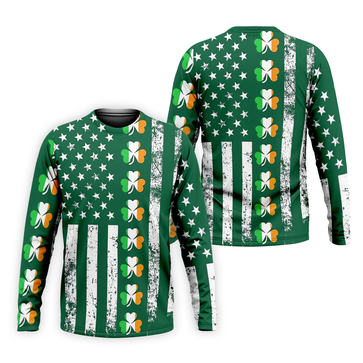 Irish Shamrock Vertical Stripes St Patrick's Day Golf Shirt, Polo ShirtFor Men, Golf Shirts For Men