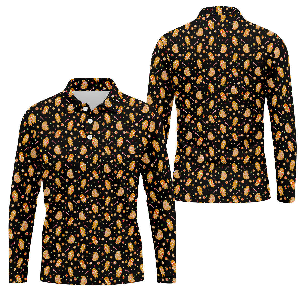 Funny Gingerbread Galaxy Character Golf Tops For Men, Christmas Golf Shirt, Polo ShirtFor Men