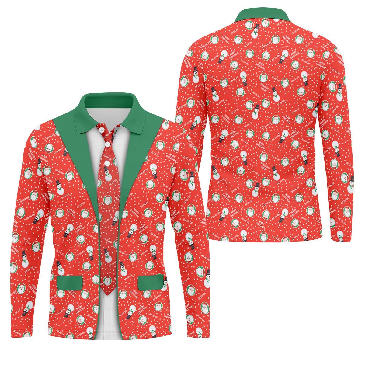 Ho Ho Ho Merry Christmas Funny Print Golf Tops For Men, Christmas Golf Shirt, Polo ShirtFor Men