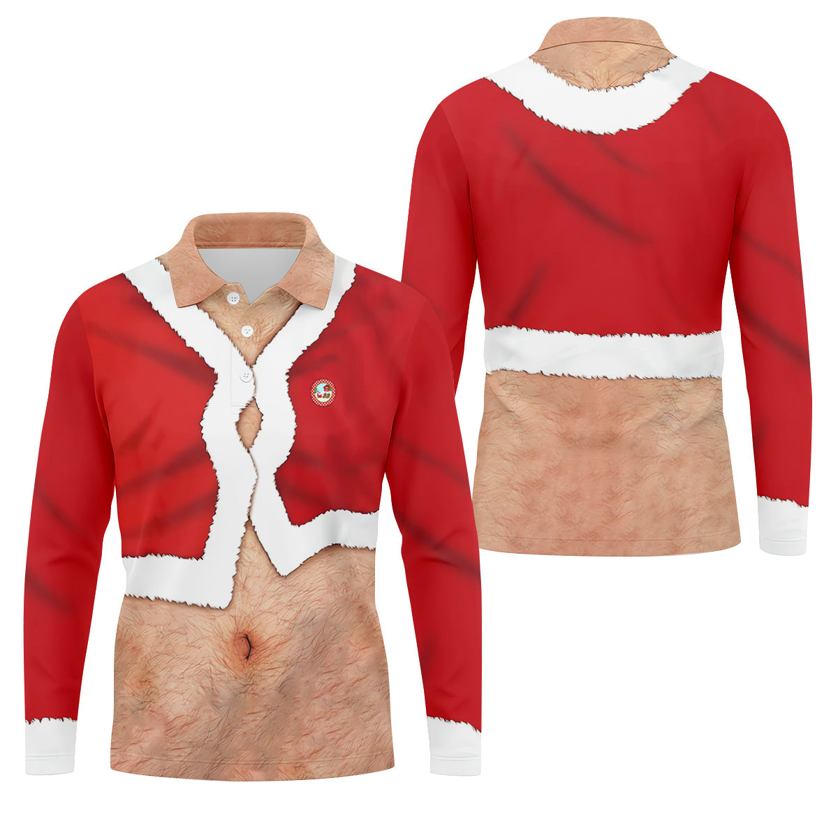 Funny Santa Costume Golf Polo Shirtstom Golf Shirt, Unique Gift For Golfer, Fun Golf Shirts For Men